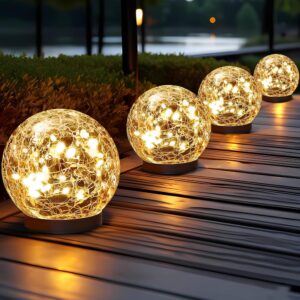 Solar Globe Lights Outdoor Waterproof